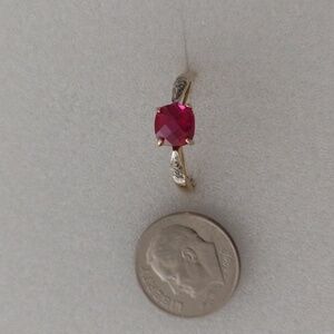 Women's ring ruby diamond Chip 6.5 Valentine Day gift SALE